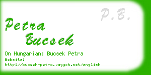 petra bucsek business card